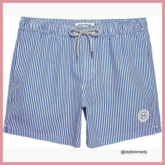 Quick Dry Polyester Swim Trunks with Mesh Lining 5.5 Inch Inseam